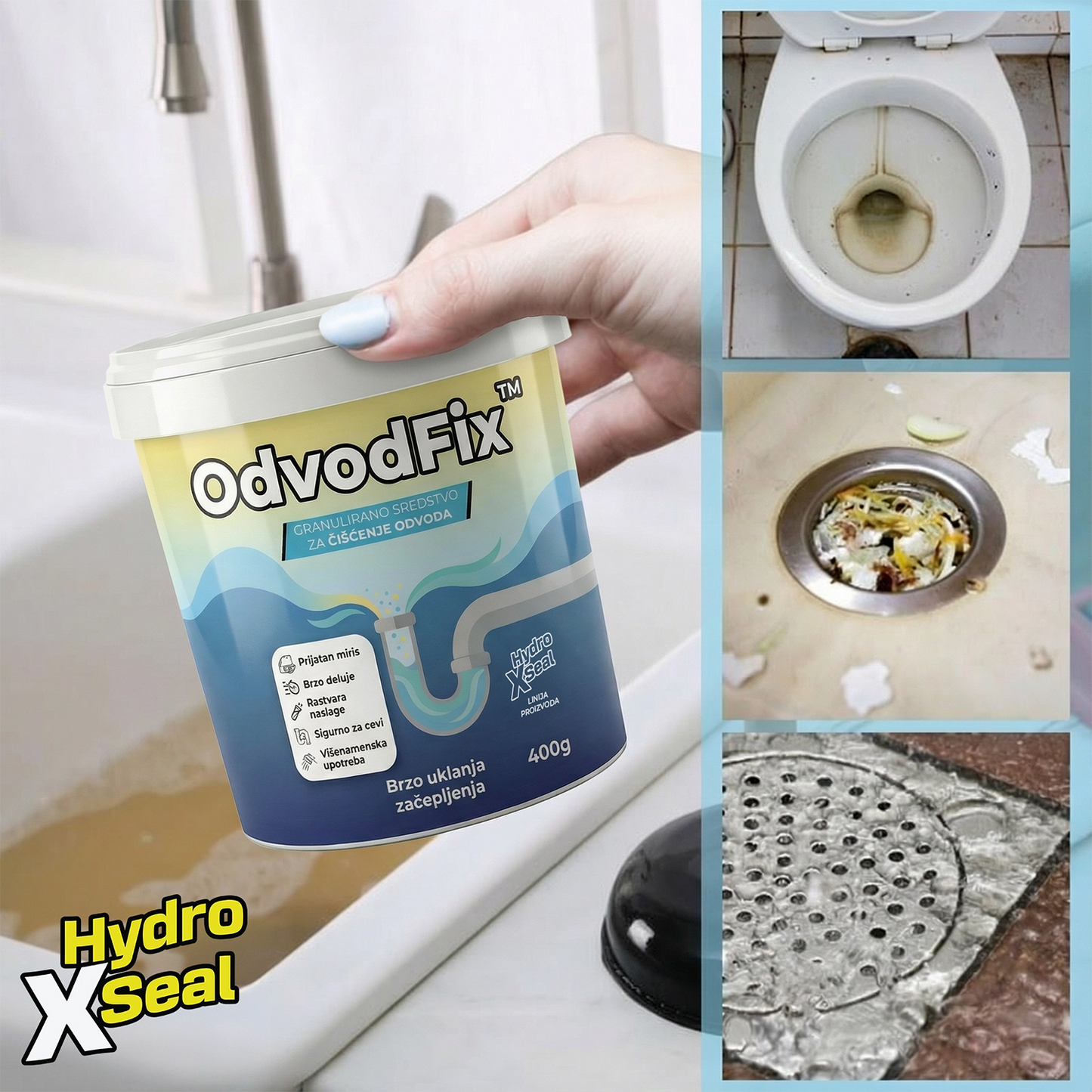 OdvodFix – Moćne Granule za Instant Otpušavanje i Osvežavanje Odvoda