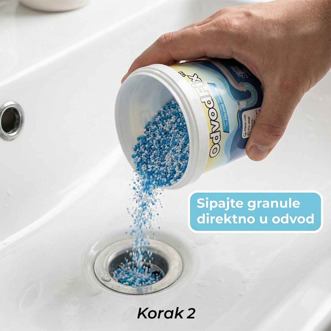 OdvodFix – Moćne Granule za Instant Otpušavanje i Osvežavanje Odvoda