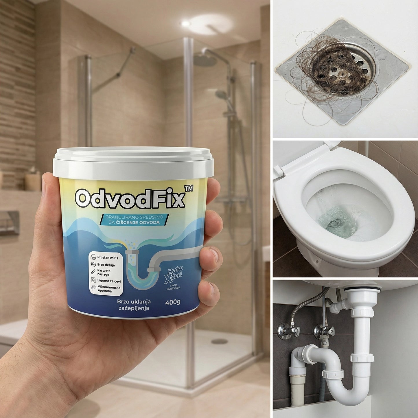 OdvodFix – Moćne Granule za Instant Otpušavanje i Osvežavanje Odvoda