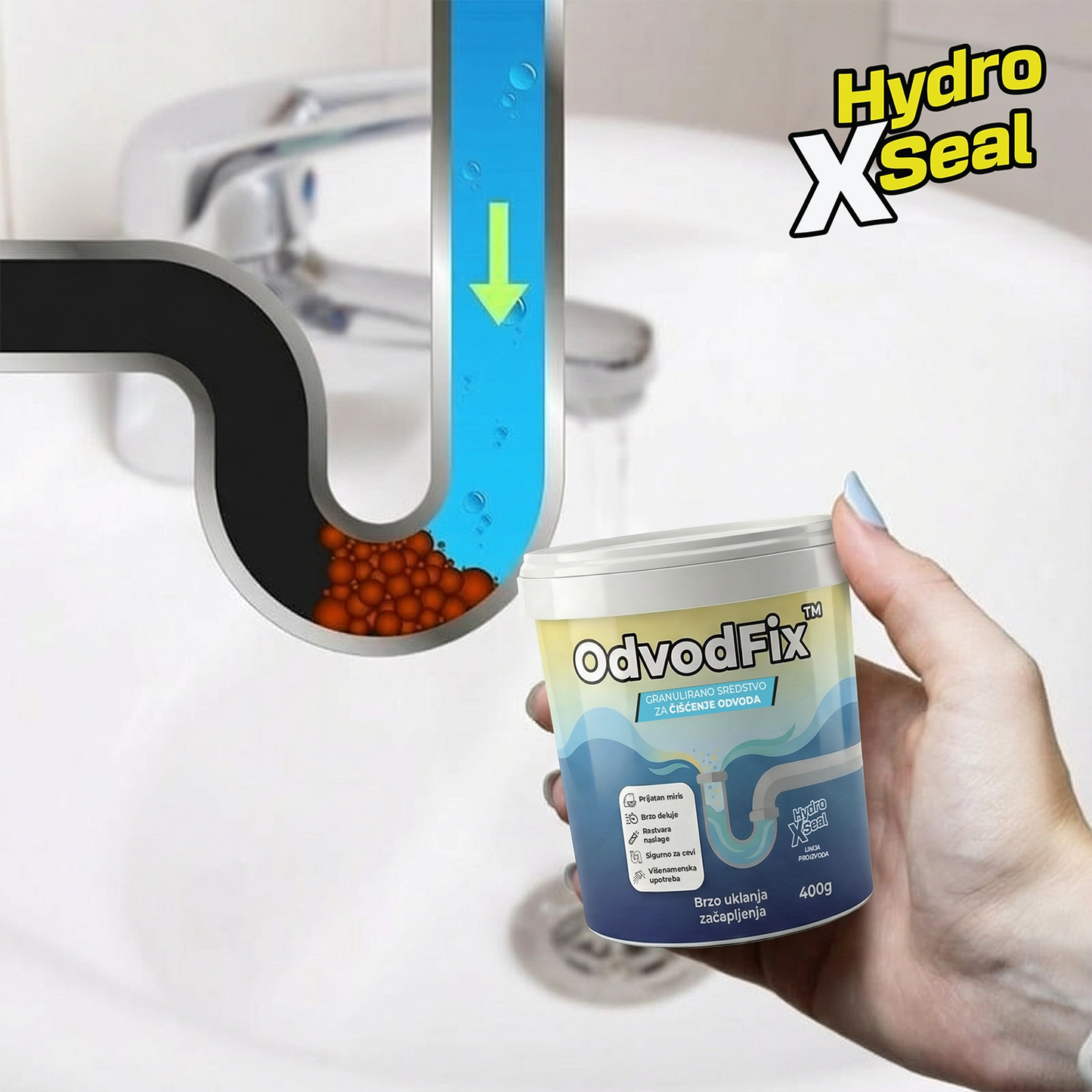 OdvodFix – Moćne Granule za Instant Otpušavanje i Osvežavanje Odvoda