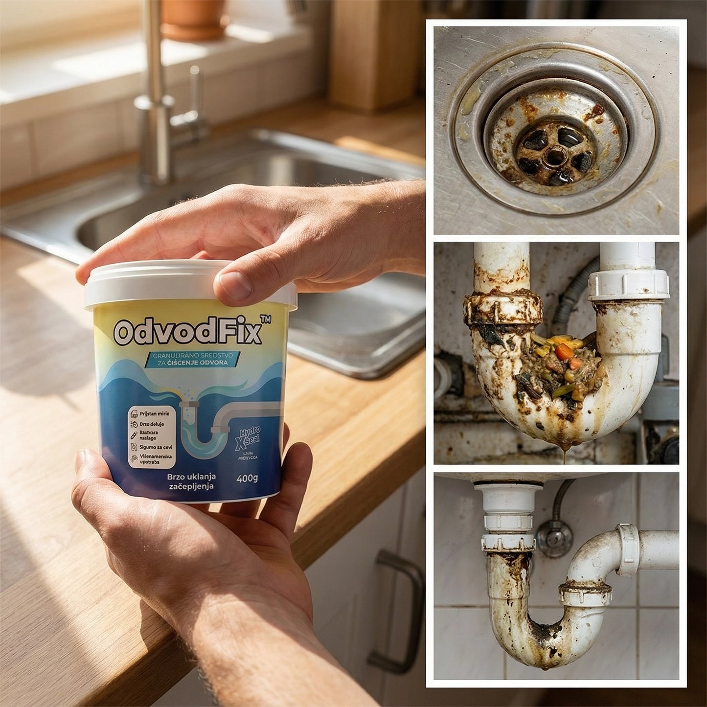 OdvodFix – Moćne Granule za Instant Otpušavanje i Osvežavanje Odvoda