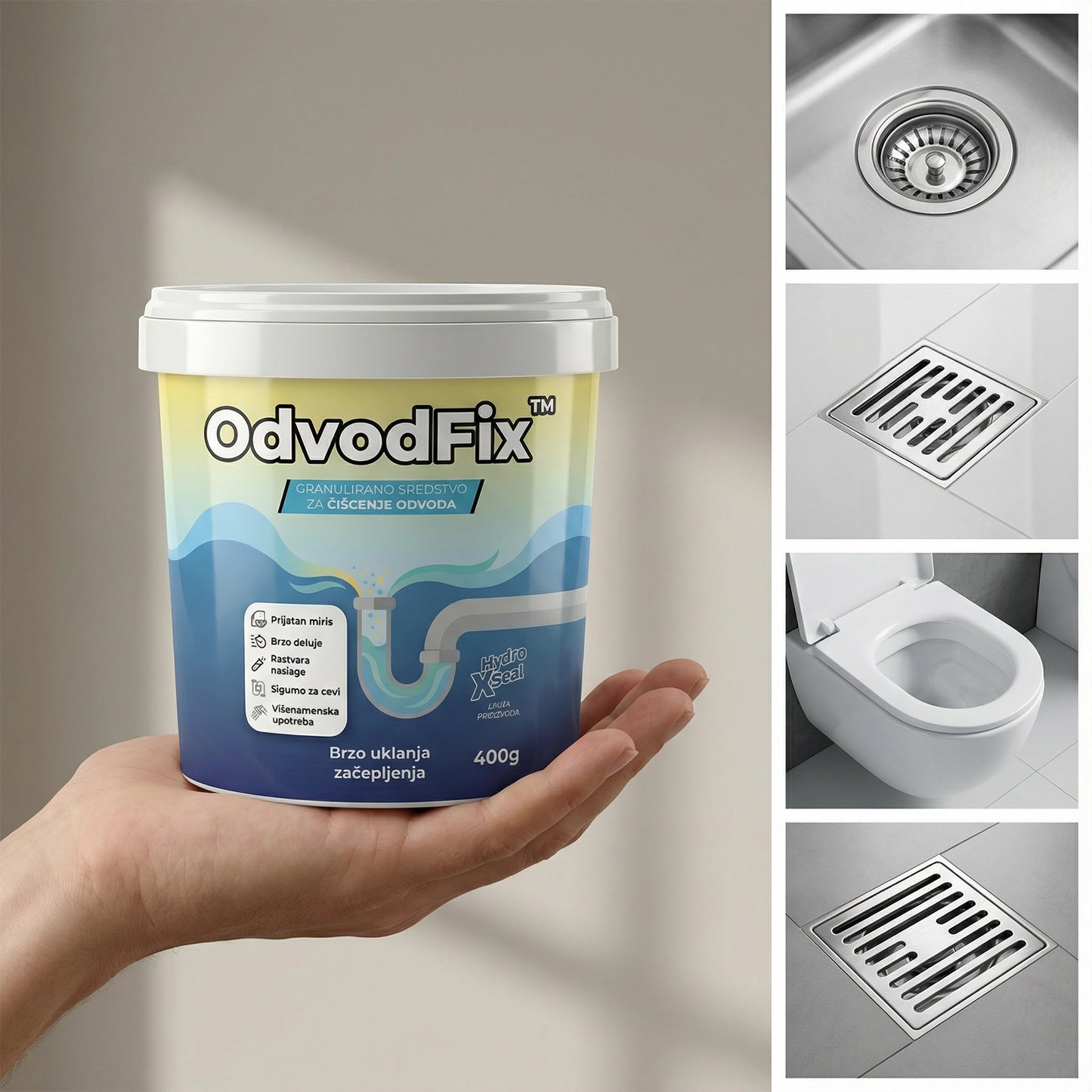 OdvodFix – Moćne Granule za Instant Otpušavanje i Osvežavanje Odvoda