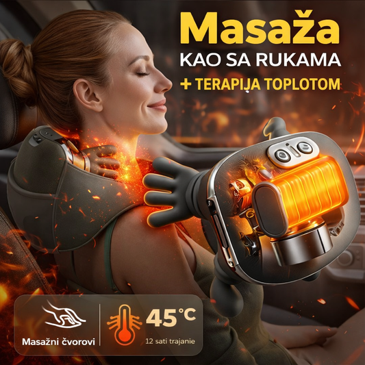 Prenosivi grejani masažer za vrat i leđa – Olakšanje koje osećaš odmah